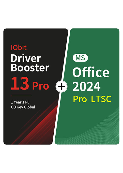 IObit Driver Booster 13 Pro 1 Year 1 PC CD Key Global+MS Office2024 Pro LTSC  Pack